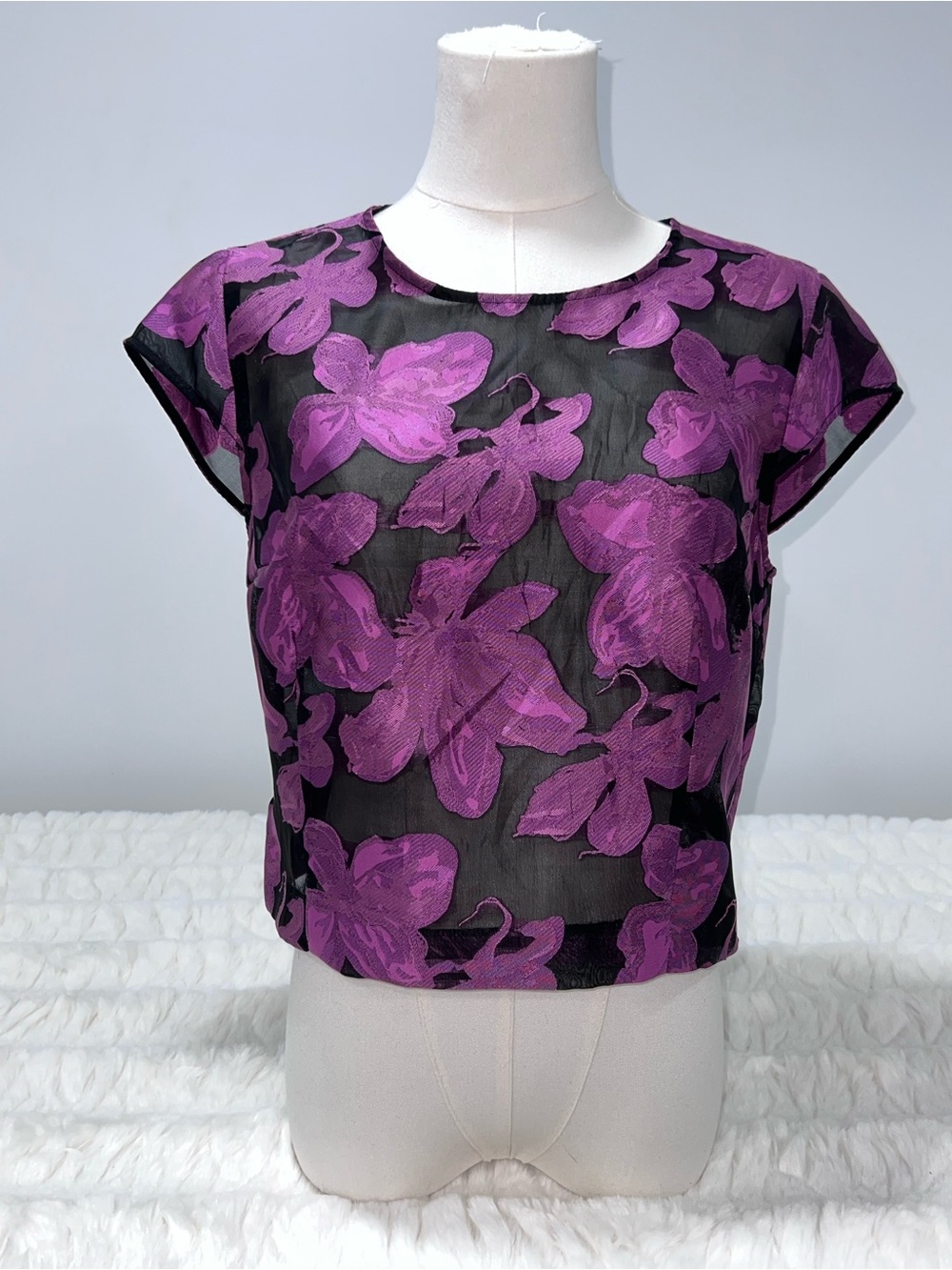Abbey Glass Sheer Floral Blouse
